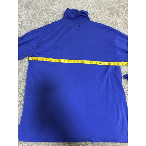 Ralph Lauren Crest Turtleneck Shirt M Blue Vintage Long Sleeve Preppy Heritage - Picture 8 of 8
